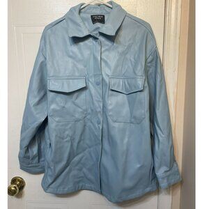 Blue Faux leather oversized jacket small